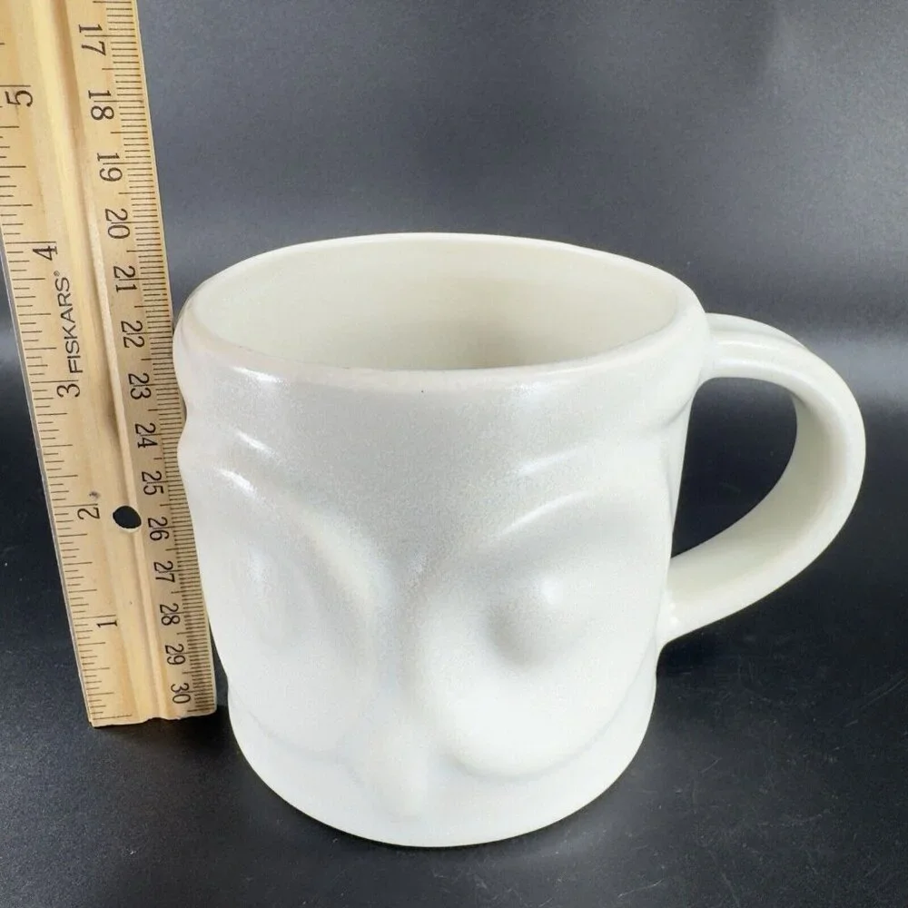 Pottery Barn Stoneware Pottery OWL Coffee Mug Cup Shaped Whimsical Bird Mug‎